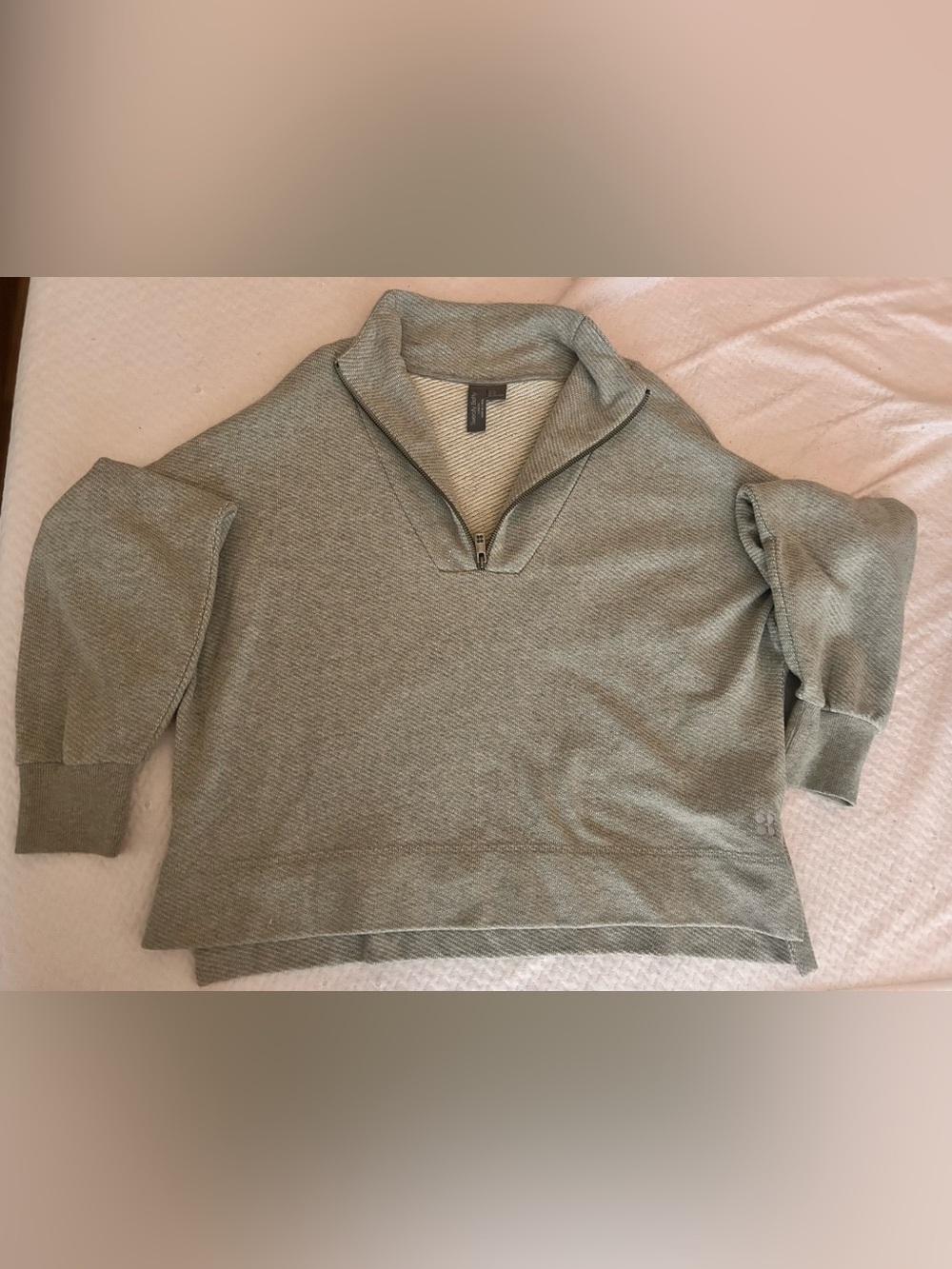 Womens Quarter Zip Gray Sweater
